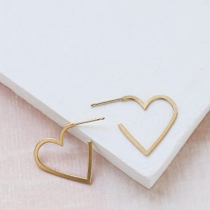 SMALL HEART CONTOUR EARRINGS