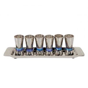 Set of 6 Small Cups + Tray - Hammer Work - Rings